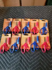 Fiskars Pointed Tip 5" inch (12cm) 4+ Kids School Scissors blue/red 10pk