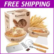 All-Inclusive Sourdough Kit: Round & Oval Baskets with Essential Baking Tools
