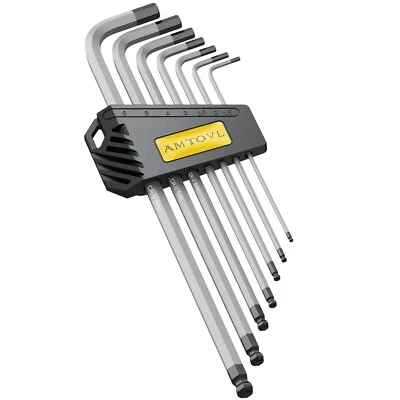 AMTOVL 7-Piece Extra Long Ball End Hex Key Set - Metric Sizes 1.5mm to 6mm, I...