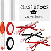 Jexine 100 Pcs 2025 Graduation Party Candy Decoration Diploma Graduation Mini Candy Bar Wrappers Congrats Class of 2025 Party Favors Grad Celebration