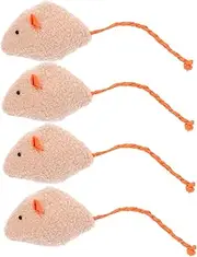 TOBBOMEY 4pcs Plush Mouse Cat Interactive Teething for Cats Realistic Simulation with Wobbling Feature Safe Plush Material for Indoor Play Engaging Fun