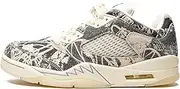 [Nike] Jordan Women's 5 Retro Low Expression Coconut Milk/Black-White (DA8016 100), Coconut Milk/Black-white, 10.5