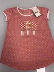 Pumpkin Patch Girls T-shirt Size 4, Lollipop, Peach Colour With White Spots, New