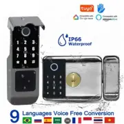 Smart Tuya Lock Waterproof Fingerprint Wifi Double Rim APP Card Digital Code