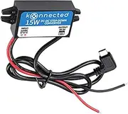 Konnected 12V to 5V DC USB Type-C Right Angle Step-Down Power Converter, Buck Converter, 15W Output, 3A at 5V USB Type-C Power Supply, Waterproof