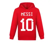 Children Kids Unisex Number 10 Printing Hoodies Hooded Pullover Sweatshirt Hoody Top Casual Sports - Red