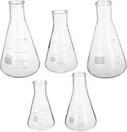 OKUMEYR 5pcs Experimental Erlenmeyer Flask Beaker Condiment Jars Decorative Flask Triangular Flask Seasoning Condiment Bottles Triangle Beaker High Borosilicate