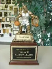 FANTASY BASKETBALL PERPETUAL TROPHY 16 YEARS MONSTER 10 1/2" TALL ^