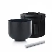 7" A# note 432hz Double Black Chakras Frosted Crystal Singing Bowl Sound Healing