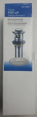 Premier Push Pop Up Assembly with Overflow Brass Construction Chrome A505918CP