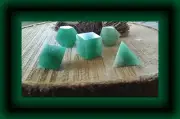 GREEN AVENTURINE PLATONIC SOLIDS GEOMETRY SET, AVENTURINE PLATONIC SOLIDS SET