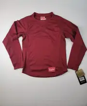 Rawlings Pullover Baseball Dugout Sweatshirt Youth Boys Small Red