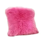 40X40cm Artificial Wool Fur Soft Plush Pillowcase Cushion Cover Rose Red Cushions & Decorative Pillows