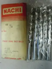 nachi 1/2" High-Helix Frac Drill 118 Deg Point HSS List 503. LOT OF 5 bits