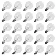 25 Pack G40 Outdoor Patio Globe Replacement Lights Bulbs Clear C7 E12 Base