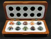 JABO, Inc. 3/4" Ladies First contract run marbles set. Excellent, mint marbles