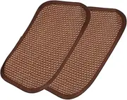 2Pcs Cooling Grass Mat for Small Animals Woven Bunny Bedding Comfortable Summer Pad for Rabbits Guinea Pigs Chinchillas Safe Soft Grass Cushion for Hot Days
