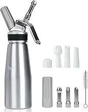 VIGIND Whipped Cream Dispenser 500ml Cream Whipper with Sturdy Aluminum Body and Head,Cream Maker with 6 Decorating Nozzles,Leak Resistant,Use Standard 8 Gram N2O Chargers (Not Included)