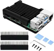 Geeekpi Case for Raspberry Pi 4B, Armor Case with Passive Cooling/Shell Heat ...