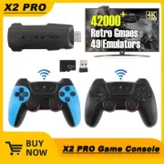 128G 4K Video Game Console Retro TV Stick HDMI 2 Wireless Controller 42000 Games