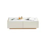 Areza Minimalist Ceramic Top Storage Coffee Table with 4 Drawers/Tea Table