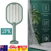 2XElectric USB Rechargeable Mosquito Racket Fly Swatter Insect Killer Bug Zapper
