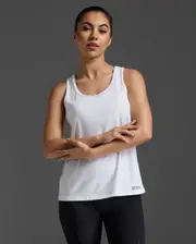 Aero Singlet, 2XU, S, White/Silver Reflective, Female