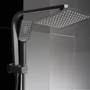 Traderight Shower Head High Pressure Set Rain Square Brass Taps Mixer Handheld WELS Black