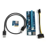 0.6m USB 3.0 PCI-E 1x to 16x Extension Cable Powered Extender Riser SATA Adapter Card