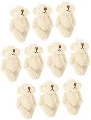 Kisangel 10pcs Tiny Bear Doll Ornament Decor Plush Soft Clothing Accessories DIY Bear Ornament Hat Scarves
