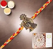 Ghasitaram Gifts Rakhi for Brother Rakhis Online - L-1 Krishna Rakhi with 400 GMS of Kaju katli