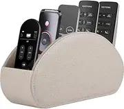 RHCSZ Remote Control Holder,TV Remote Caddy/Box with 5 Compartments,Bedside Table Organizer for Controller,Glasses,makeup brushes,jewelry and Media Player,Pen/Pencil Storage (Cream)