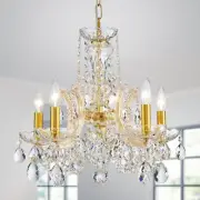ElegLumi 5-Lights Gold Crystal Chandeliers Modern Design Crystal Chandeliers ...
