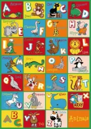 Paradise Learning Alphabet Kids Carpet Design ABC Food (7 Feet 4 Inch X 10 Feet