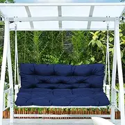 Hammock Swing Seat Bench Cushion with Backrest Waterproof Canopy Outdoor Patio Cushion Blue 100x100x10cm