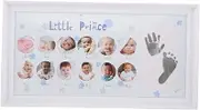 First Birthday Decorations Baby Milestone Photo Frame Handprint Footprint Kit Newborn Growth Keepsake Stylish Home Decor for Boys Girls