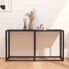 vidaXL Console Table Black Marble 140x35x75.5cm Tempered Glass BMG