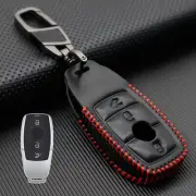 Leather Car Remote Key Fob Case Cover For Mercedes Benz E S Class E300 KeyRing