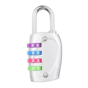 Combination Lock, 4 Digit Padlock Locker Lock, Silver with Colorful Wheel