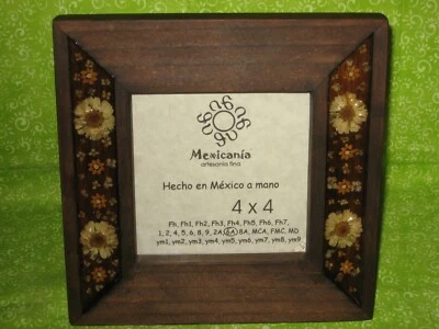 Picture Frame w/Dead Nature Flowers Made by Special Needs People in Mexico