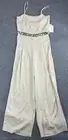 Jason Wu 2 Piece Linen Set Women's 10 Beige Cropped Top Wide Leg Tasseled NWT
