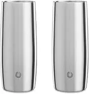 SNOWFOX Premium Vacuum Insulated Stainless Steel Cocktail Glass/Drink Tumbler, Set of 2, Drinks Stay ICY Cold, Thermal Highball Glasses, Elegant Home Entertaining, Classic Barware, 14.5 oz