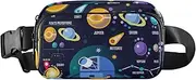 [Amooorous] Galaxy Solar Planets Pluto Venus Mars Jupiter Comet Skyrocket Astronaut Trendy Fanny Waist Pack for Women Men Waterproof Sling Chest Bag with Adjustable Strap for Cycling Hiking Gym, Galaxy Solar
