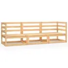 3-Seater Outdoor Sofa Set Garden Patio Pallet Lounge Bench Chair Solid Pine Wood