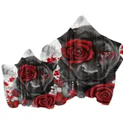 Art Painting Ruby Rose Panther and Hummingbird Towel with Hood