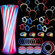 212pcs Patriotic Glow Sticks Bulk Party Favors, Glow in the Dark Eyeglasses B...