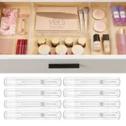 8Pcs Adjustable Plastic Drawer Dividers Expandable Drawer Organizer Separators