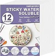 Embroidery Paper Wash Away - Printable Transfer Papers | Washable 8.5x11 Inch Dissolvable Sewing Stabilizers Set Stabilizing Set of 8 for Print Or Draw Patterns