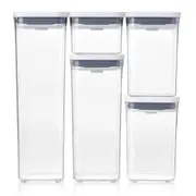 5pc Oxo Good Grips Pop Container Food Storage Kitchen Organiser Set w/ Lid Clear