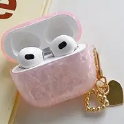 FINON Case for AirPods Pro 2 Case with Heart Mark Keychain Design Hard Case Cover Compatible with AirPods Pro 2 (Pink)